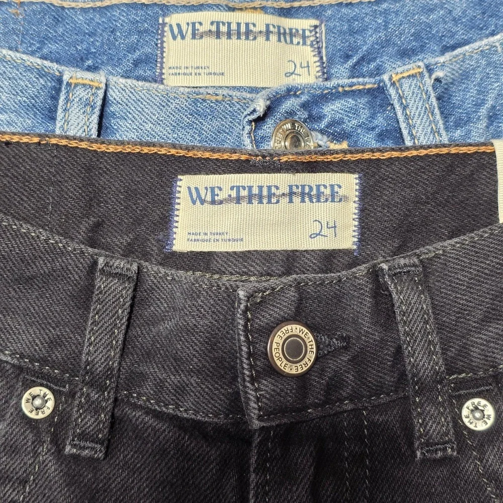 Free People We The‎ Free Ghost Town Denim Shorts Bundle Women 24 Black Blue